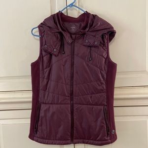 Oiselle Burgundy Hooded Vest
